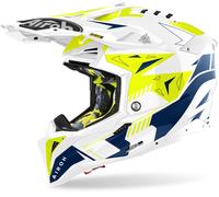 AIROH Cascos Aviator 3 Spin Yellow / Blue Gloss S