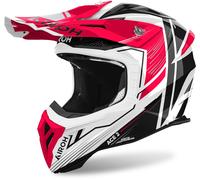 Airoh Aviator Ace 2 Engine Casco de motocross, negro-blanco-rojo, tamaño L para Hombres
