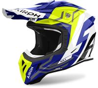 Airoh Aviator Ace 2 Ground Casco de motocross, blanco-azul-amarillo, tamaño M para Hombres