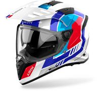 Airoh Bandit Horn Casco de Enduro, blanco/azul/rojo, Talla XL (61/62)