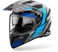 Airoh Bandit Spicy Casco de Enduro, Gris/negro/azul, Talla L (59/60)