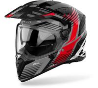 Airoh Bandit Spicy Casco de Enduro, negro-gris-rojo, tamaño S para Hombres