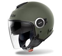 Airoh Helyos Color Casco Demi Jet Verde Militar Mate ECE 22.06 Visera Solar
