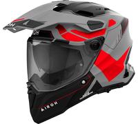 Airoh Commander 2 Reveal, casco de aventura M female Mate Gris/Negro/Rojo Neón