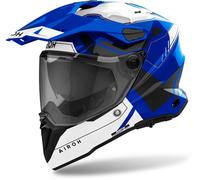 Airoh Commander 2 Reveal Casco de motocross, blanco/azul, Talla M (57/58)