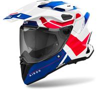 Airoh Commander 2 Reveal Casco de motocross, blanco-rojo-azul, tamaño M para Hombres