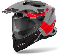 Airoh Commander 2 Reveal Casco de motocross, negro-gris-rojo, tamaño L para Hombres