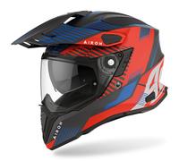 Airoh Commander Boost Casco de motocross, Azul mate/rojo, Talla S (55/56)