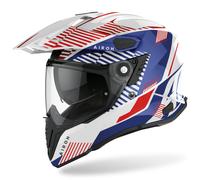 Airoh Commander Boost Casco de motocross, blanco/azul/rojo, Talla S (55/56)