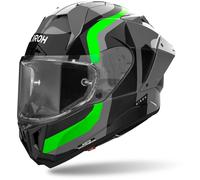 Airoh GP 800 Competition Carbon Casco, negro/gris/verde, Talla XS (53/54)