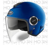 Airoh Helios HE19 Casco Jet Azul Mate Doble Visera ECE 22.05 Moto Scooter HRT