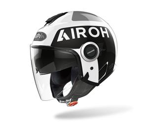 Airoh Helios Up Casco Jet, negro-blanco, tamaño S para Hombres