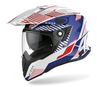 Airoh Commander Boost Casco de motocross, blanco-rojo-azul, tamaño S para Hombres