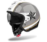 Airoh J110 Command Casco Jet, negro-gris-blanco, tamaño S para Hombres