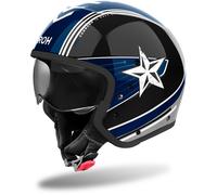 Airoh J110 Command Casco Jet, negro/azul, Talla XS (53/54)