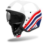 Airoh J110 Eon Casco Jet, blanco/azul/rojo, Talla M (57/58)