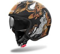 Airoh J110 Oni Casco Jet, negro mate/dorado, Talla XS (53/54)