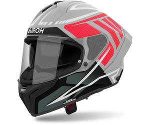 Airoh Matryx Rider Casco, negro mate/gris/rojo, Talla XXL (63)