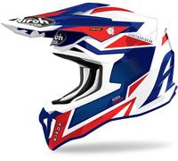 Airoh Strycker Axe Carbon Casco de Motocross, Azul/Rojo, Talla XS (53/54)