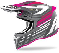 Airoh Strycker Shaded Carbon Casco de Motocross, rosa, tamaño L para Hombres
