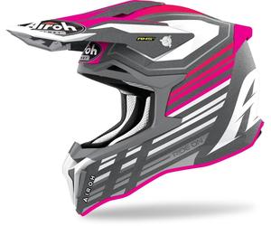 Airoh Strycker Shaded Carbon Casco de Motocross, rosa, tamaño L para Hombres