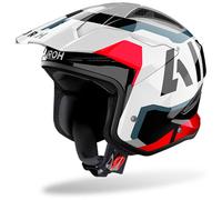Airoh TRR II Jupiter Casco a reacción, blanco/negro/rojo, Talla XS (53/54)