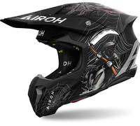 Airoh Twist 3 Arcade Casco de motocross, negro-gris, tamaño M para Hombres