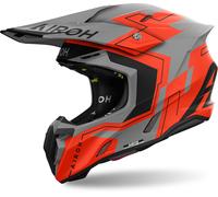 Airoh Twist 3 Dizzy Casco de motocross, Gris mate/naranja, Talla XS (53/54)