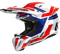 Airoh Twist 3 Dynasty Casco de motocross, blanco/azul/rojo, Talla L (59/60)