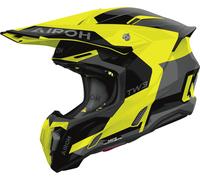 Airoh Twist 3 Fancy Casco de motocross, negro-gris-amarillo, tamaño S para Hombres