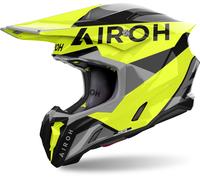 Airoh Twist 3 King Casco de motocross, negro-gris-amarillo, tamaño M para Hombres
