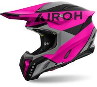 Airoh Twist 3 King Casco de motocross, negro-gris-rosa, tamaño L para Hombres