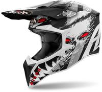 Airoh Wraaap Demon Casco de motocross, negro-blanco-rojo, tamaño XL para Hombres