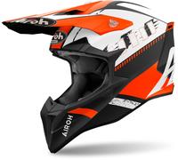 Airoh Wraaap Feel Casco de motocross, negro-blanco-naranja, tamaño M para Hombres