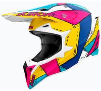 Airoh Wraaap Paint, casco de motocross XS male Blanco/Azul/Amarillo/Fucsia