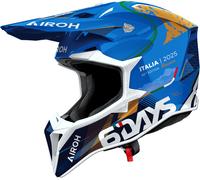 Airoh Wraaap Six Days Italy 2025, casco de motocross XXL female Azul/Oro/Blanco