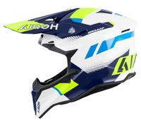 Airoh Wraaap Vision, casco de motocross S female Azul Oscuro/Blanco/Amarillo Neón
