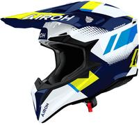 Airoh Wraaap Vision Casco de motocross, blanco/azul/amarillo, Talla XS (53/54)