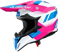 Airoh Wraaap Vision Casco de motocross, blanco-rosa-azul, tamaño XS para Hombres