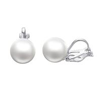 Airokiy Clip Pendientes Perla Mujer Chapado en Oro 18K Hipoalergénicos Sin Agujeros Para Mujeres Perla Artificial, large, Acero inoxidable, Sin piedra preciosa