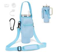 AIROLDI Bolsa para Stanley Cup 1,2 l/40 oz Stanley Cup, bolsa para agua con compartimento para celular, mosquetón y correa ajustable, para viajes, excursiones, correr, ciclismo, turquesa, 1.2L 40OZ
