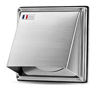 AIROPE Rejilla de Ventilación de Acero Inoxidable 100 mm - Resistente a la Intemperie con Válvula Antirretorno - Perfecta para Secadora, Campanas Extractoras, Ventilaciones, Conductos de Escape