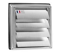 AIROPE Rejilla de Ventilación de Acero Inoxidable de 100 mm-Resistente a la Intemperie con Aletas de Cierre Automático Anti-Retorno-Perfecta para Secadoras, Campanas,Ventilaciones,Conductos de Escape