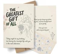 AIROW Tarjeta de cumpleaños para esposa de parte del marido, tarjeta de amor romántica, cálida tarjeta de felicitación sentimental en mi cumpleaños, tamaño estándar A5, arte original con sobre y hoja