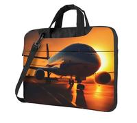 Airplane At Sunset - Bolsa protectora para laptop, ligera y versátil para viajes de trabajo, Black, 13 inch