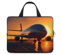 Airplane at Sunset - Funda para portátil ultrafina, ligera e impermeable de 17 pulgadas, material de neopreno duradero, bolsa protectora portátil con correa de mano