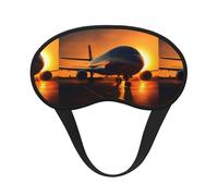 Airplane at Sunset Print Travel Yoga Meditation, lavable y cómodo, transpirable, máscara para dormir