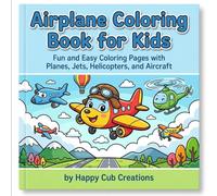 Airplane Coloring Book for Kids: Fun and Easy Coloring Pages with Planes, Jets, Helicopters and aircraft