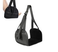 Airplane Foot Hammock, Adjustable Portable Footrest, Lightweight Travel Pillow, Comfortable & Portable Work Furniture Accessory, Easy Setup for Flights, 56x17x2 cm, Black