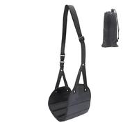 Airplane Foot Hammock, Long Flight Foots Sling with Adjustable Height, Adorable Compact Airplane Travel Accessories, Footrest Feet Hanger for Vehicle High-Speed Rail, Black